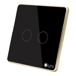 Bộ điều khiển quạt 2 nút Lumi LM-F điều khiển không dây qua điện thoại, mặt kính cường lực chống va đập