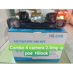 Trọn bộ 4 camera IP POE Hilook 2.0mp