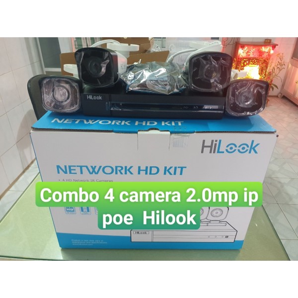 Trọn bộ 4 camera IP POE Hilook